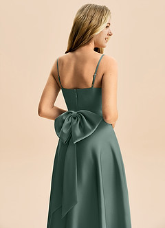 Azazie Rumi Junior Klä av A-Line i Stretch Satin Plisserad image6