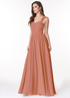 Azazie Zapheira Abiti da Damigella Abito A-Line in Chiffon Increspato Più Tagliato image3