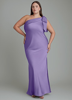 Azazie Yuanna Bridesmaid Dresses Tahiti Mermaid One Shoulder Stretch Satin Dress image8