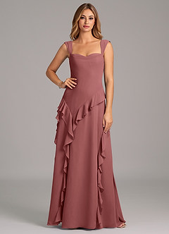 Azazie Sloane Vestidos de madrinha de casamento Vestido Ametista de Chiffon de Linha A com Decote em coração image5