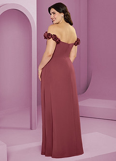 Barbie ♥ Azazie Robes de demoiselle d'honneur Robe Trapèze Convertible en Mousseline de soie Épaule décolletée Merlot image12