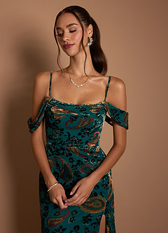 Vestido Verde Azulado Multi Largo Kalesi image3