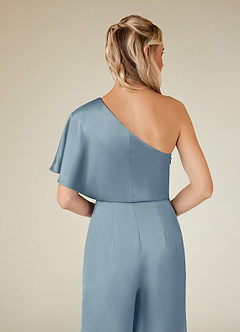 Azazie Hagretta Mother of the Bride Dresses Dusty Blue Jumpsuit/Pantsuit Stretch Satin Dress image8