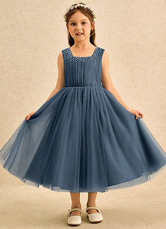 Azazie Pika Flower Girl Klänningar Klä A-Line i Tyll Plisserad image4