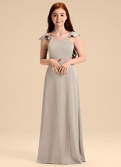 Azazie Everett Junior Jurk van Stretch Satijn met A-Lijn Boog Vorst image4