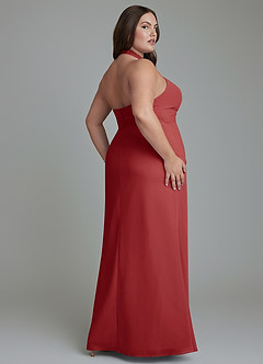Azazie Jemma Vestidos de damas de honor Vestido Óxido de Gasa de Corte Recto con Plisado image12