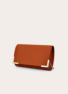 front Matching Color Matte Satin Ankle Strap Block Heel Sandals & Envelope Clutch Set