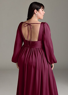 Azazie Norah Bridesmaid Dresses Mulberry A-Line Stretch Satin Dress image13