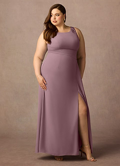 Azazie Galvan vestidos de madre de la novia Vestido de Rosa Polvorienta de Gasa de Corte En A con Lentejuela image10