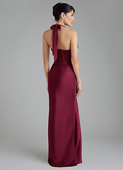 Azazie Torrance Bridesmaid Dresses Burgundy Mermaid Corset Stretch Satin Dress image8