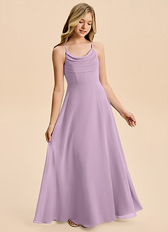 Azazie Gia Junior Wisteria A-Line Pleated Chiffon Dress image4