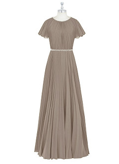 Azazie Kara Modest Bridesmaid Dresses A-Line Pleated Chiffon Floor-Length Dress image7