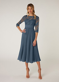 Azazie Tutu Mother of the Bride Dresses Neptune A-Line Boatneck Lace Chiffon Dress image1