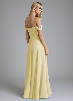 Azazie Seriana Brudtärnklänningar Klä av A-Linje i Chiffong Av axeln Citronsorbet image2