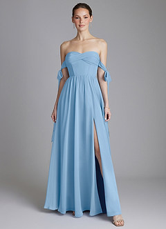 Azazie Ayanna Finale sale Jurk van Chiffon met A-Lijn Off the Shoulder Dusty Sage image1