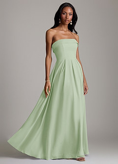 Azazie Lucienne Bridesmaid Dresses Dusty Sage A-Line Strapless Chiffon Convertible Dress image6