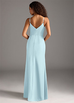 Azazie Deandra Robes de demoiselle d'honneur Robe Sirène en Mousseline de soie Plissé Bleu Nuage image6