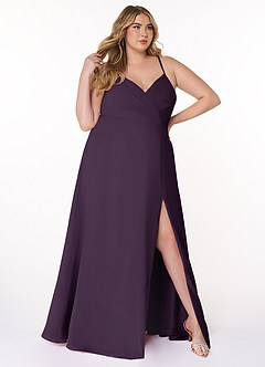 Azazie Everleigh Bridesmaid Dresses Plum A-Line Sweetheart Pleated Chiffon Dress image9
