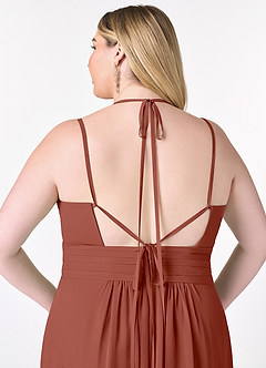 Azazie Farren Bridesmaid Dresses Auburn A-Line Pleated Chiffon Convertible Dress image14