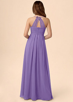 Azazie Ginny Junior Linia A Pofałdowany Szyfon Długość podłogi Młodsza druhna Sukienka image4