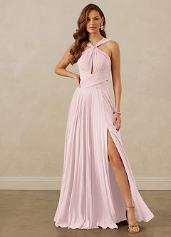 Christian Siriano Bridal for Azazie 1009 Bridesmaid Dresses Blushing Pink A-Line Pleated Chiffon Dress image2