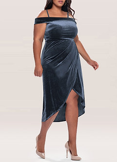 Velvet French Blue Midi Dress image10