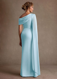 Azazie Bassi vestidos de madre de la novia Vestido de Azul Cielo de Malla de Corte Sirena con Vestidos sin tirantes image2