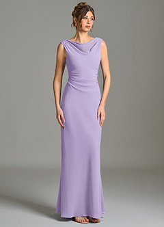 Azazie Kieryn Bridesmaid Dresses Lilac Mermaid Pleated Chiffon Dress image5