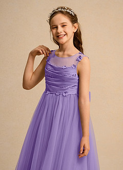 Azazie Snowball Girl Flower Girl Klänningar Klä Balklänning i Tyll Plisserad image7