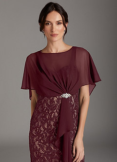 Azazie Lemus Mother of the Bride Dresses Cabernet Taupe Sheath Sequins Chiffon Dress image2