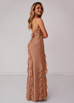 Barbie ♥ Azazie Bridesmaid Dresses Bronzer Sheath Bow Chiffon Dress image5