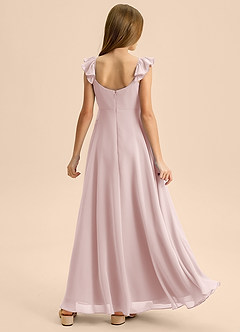 Azazie Carmin Junior Klä av A-Line i Chiffong Rynkad image2