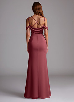 Azazie Callan Robes de demoiselle d'honneur Robe Sirène Convertible en Mousseline de soie Plissée Merlot image2