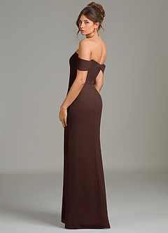 Azazie Charmaine Bridesmaid Dresses Ganache A-Line Off the Shoulder Chiffon Dress image5