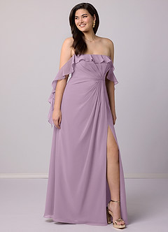 Barbie ♥ Azazie Bridesmaid Dresses Wisteria A-Line Off the Shoulder Chiffon Convertible Dress image8