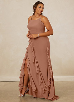 Christian Siriano Bridal for Azazie 1006 Bridesmaid Dresses Bronzer Mermaid Ruched Chiffon Dress image11