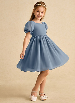 Azazie Jolie Blumenmädchenkleider A-Linie mit ärmel Chiffon Kleid Zwielichtviolett image1