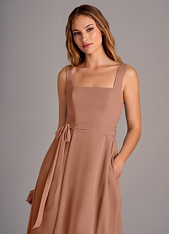 Azazie Deb Abiti da Damigella Abito Convertibile A-Line in Chiffon Con Tasche Bronzo image2