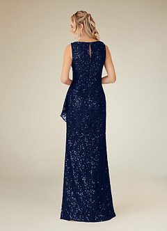Azazie Eleanora Mother of the Bride Dresses Dark Navy Sheath Sequins Lace Dress image2