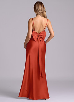 Azazie Kimberly Brudtärnklänningar Klä av Tubklänning i Stretch Satin Rosett Rost image6