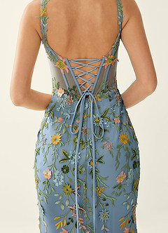 Posey Stahlblau Meerjungfrauen-Abendkleid aus Spitze image6