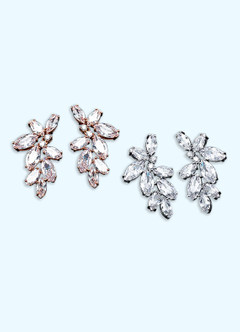 front Abstract Petal Earrings