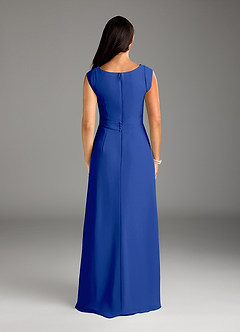 Azazie Bettina vestidos de madre de la novia Vestido de Azul Real de Gasa de Corte En A con Encaje image4