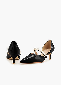 front Escarpins à bout pointu et brides en perles