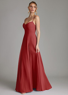 Azazie Imani Bridesmaid Dresses Rust A-Line Sweetheart Neckline Chiffon Dress image5