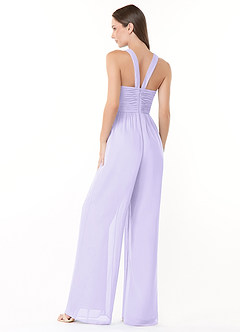Azazie Berdie Bridesmaid Dresses Lilac Halter Chiffon Jumpsuit image4
