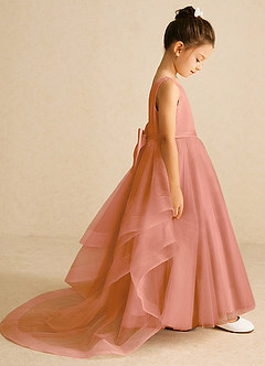 Azazie Pumpkin Blumenmädchenkleider A-Linie Cabrio Tüll Kleid Mai Tai image3