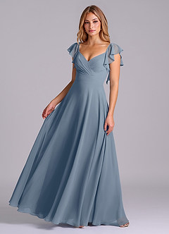 Azazie Leilani Bridesmaid Dresses Twilight A-Line Pleated Chiffon Dress image1