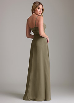 Azazie Terese Bridesmaid Dresses Willow Green A-Line Pleated Chiffon Dress image2