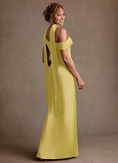 Azazie Kamala Suknie dla Matki Panny Młodej Osłona Jedno ramię Satyna elastyczna Długość podłogi Sukienka image5